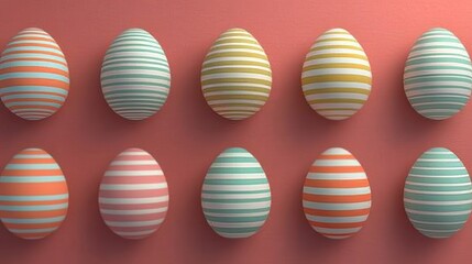 Fototapeta premium Gentle Spring Swirls: Soft Pink Easter Eggs in Delicate Shades