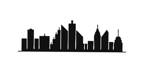 Obraz premium Urban skyline silhouette with tall towers