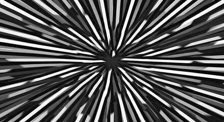 Monochrome Radiance: Abstract 3D Render AI Generated