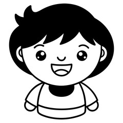 Minimal Kawaii Friends Vector Illustration on White Background