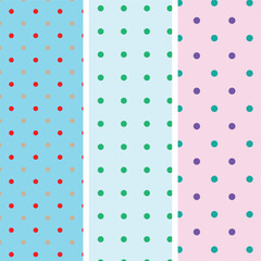 collection of playful polka dot seamless pattern design