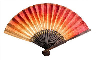 Traditional Ritual Fan Used by Monks Isolated On White Background.