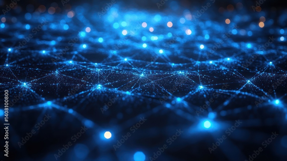 Poster futuristic digital network geometric structure and connection concept