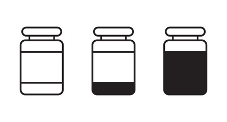 Simple Black Outline Jar set with Lid