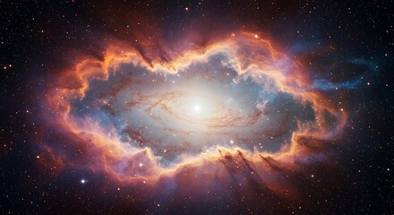 Cosmic Heart: Nebula's Fiery Embrace AI Generated