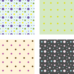 Fototapeta premium collection of classic polka dot seamless designs