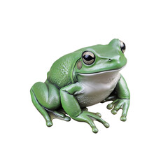Obraz premium Vibrant Green Tree Frog Portrait Close-up of a Dumpy Frog
