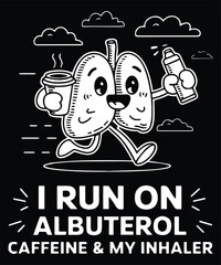 I Run On Albuterol Caffeine & My Inhaler Graphic Design
