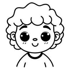 Minimal Kawaii Line Art Vector Illustration on White Background