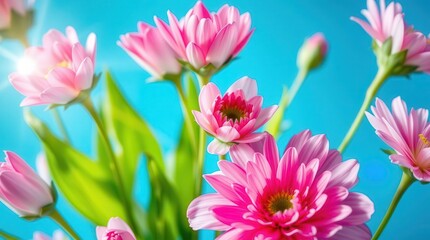 Fototapeta premium pink tulips in garden