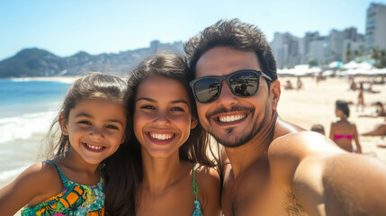 Obraz premium Brazil family taking a selfie.