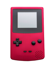 Red coloured mini handheld video game console