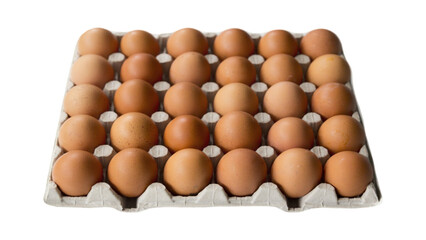 Chicken eggs packed. Fresh organic chicken eggs packed in cardboard box or tray. Egg box for cooking. Egg box for diet food