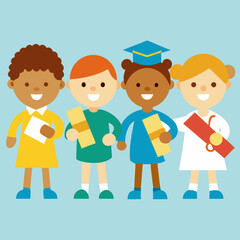 children with a book