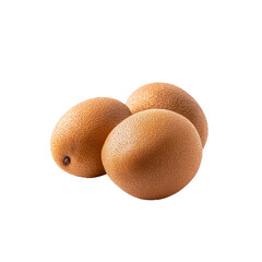 Three Golden Kiwifruits Isolated on Transparent background