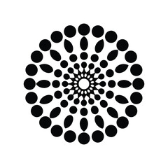 black and white circle pattern.Abstract Concentric Dot Pattern Design In Black And White Circular Geometric Artwork