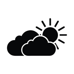 weather icon vector illustration.Weather Icon With Clouds And Sun Representing Partly Cloudy Sky