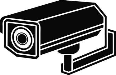 vector illustration of a camera, security camera vector illustration, security camera silhouette vector icon, security camera on a white background.