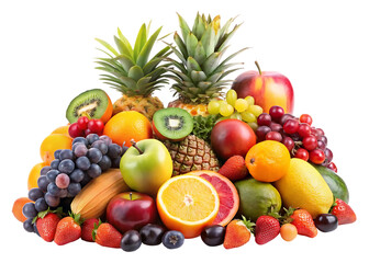 fruits on white background