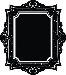 Grunge Photo Frame Silhouette Black Vector | Vintage Frame Design