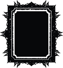 Grunge Photo Frame Silhouette Black Vector | Vintage Frame Design