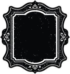 Grunge Photo Frame Silhouette Black Vector | Vintage Frame Design