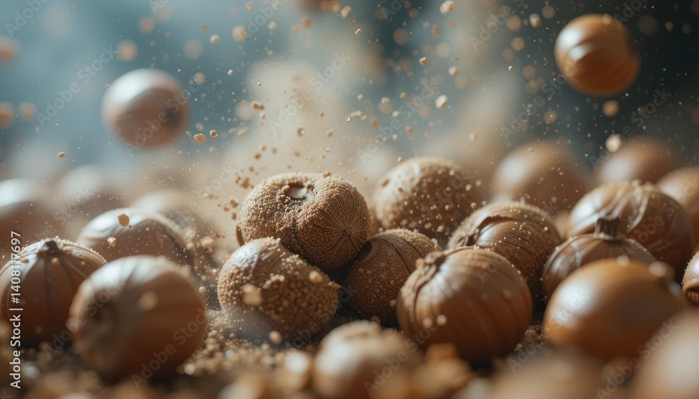 Poster espresso beans exploding high-resolution coffee bean image for advertising