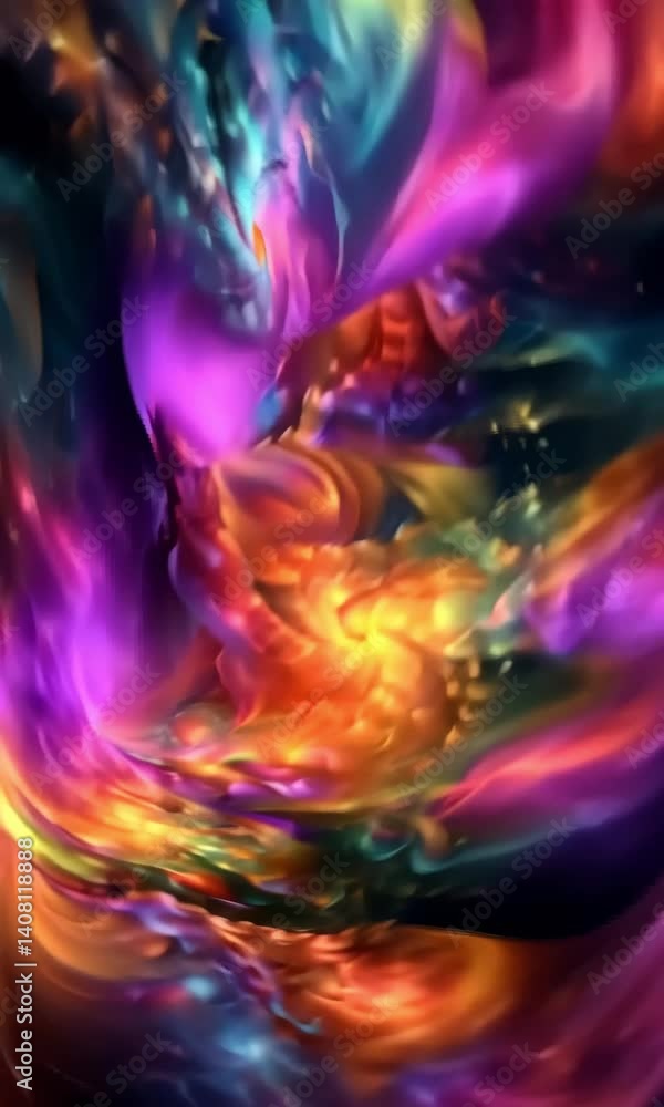 Aufkleber explore vibrant cosmic patterns in a mesmerizing abstract display of swirling colors and light
