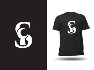 Modern S Monogram Keyhole Tee – Bold Minimalist Logo Design