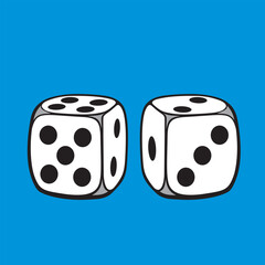 dice vector illustration two dice retro design