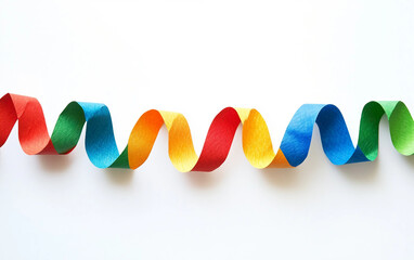 Vibrant Paper Chain for Suk Decorations Isolated On White Background.