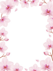 Fototapeta premium Pink Orchid Flower Frame