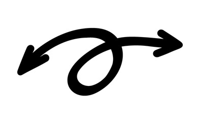 Single 2 way double curved arrows icon, simple up down flat design concept vector for app ads web 