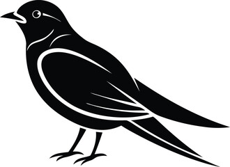 A beautiful swallow silhouette vector art, swallow isolated premium quality line art vector illustration