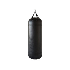 Black Heavy Punching Bag Hanging Isolated on Transparent background