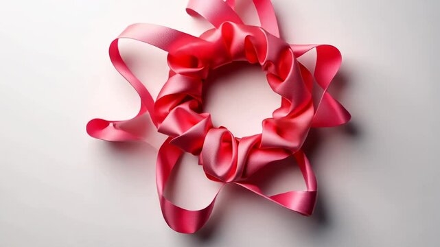 Elegant Pink Scrunchie with Ribbons: A Delicate and Stylish Hair Accessory