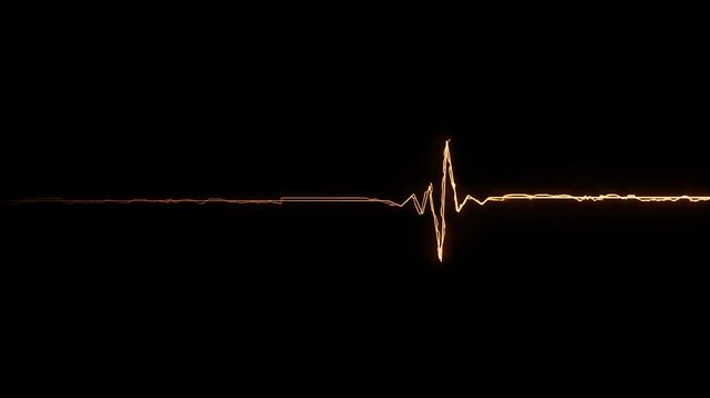 glowing Neon Electrocardiogram Heartbeat Pulse Heart attack monitoring Medical Patient Treatment Display Background Loop.