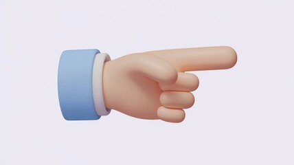 3D Hand Pointing Right Symbol