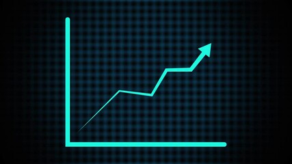 arrow rising transparent abstract business graph arrow rising transparent channel, business growth chart icon animation background 4k. fall up arrow ;Business decline trend animation. 