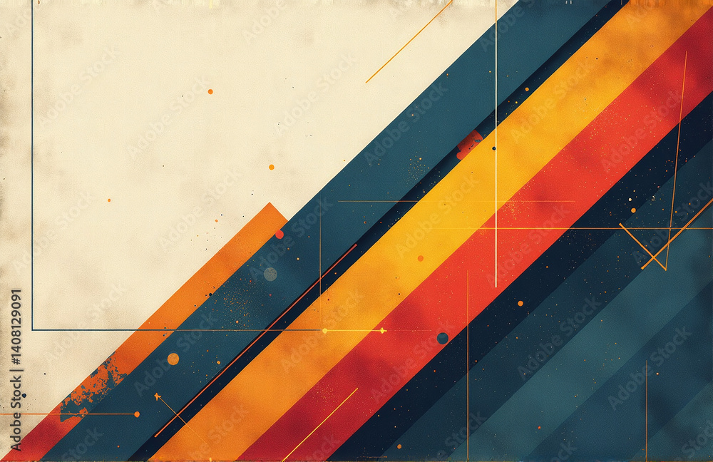 Poster a geometric design features a premium blend of abstract colors, lines, stripes, and shapes with subt