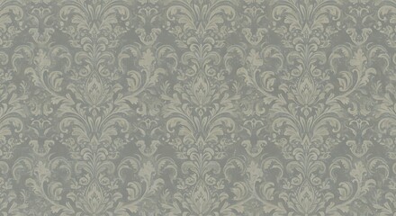 Subtle Elegance: Silver Damask Pattern AI Generated