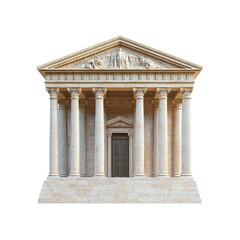 Fototapeta premium Ancient Greek Temple Facade Architectural Marvel with Ionic Columns and Pediment