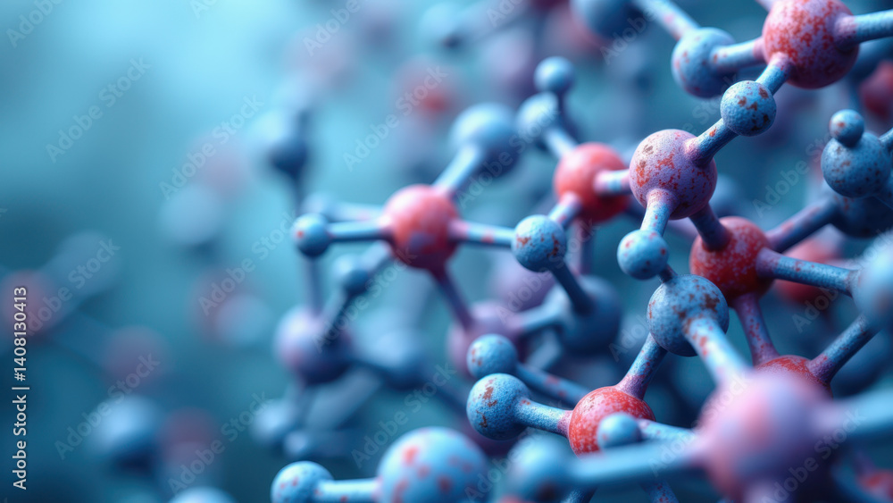 Poster close-up of a molecule of glp-1 with an artistic flair.