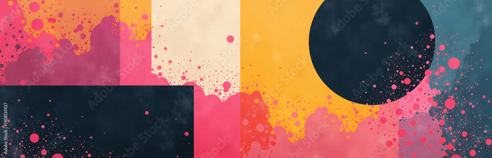 Poster A Mix Of Textures And Shapes Creates A Dynamic Visual Effect With Bold, Contrasting Elements Like Noise And Light.
