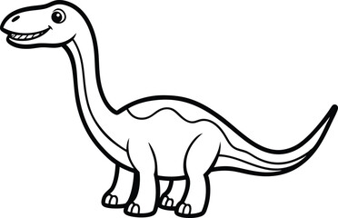 tyrannosaurus dinosaur vector illustration, dinosaur line art coloring page on white background.