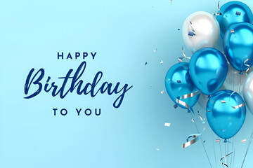 happy birthday card with balloons