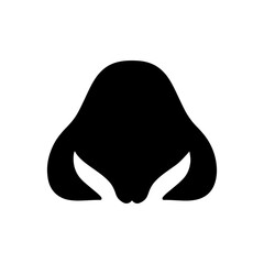 Rabbit nose silhouette vector flat illustration design.