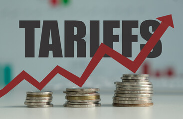 Import tariffs increasing. Red arrow going up