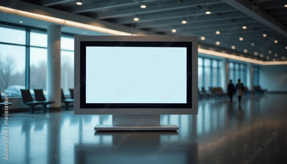Poster Blank monitor displaying information in an airport terminal  
