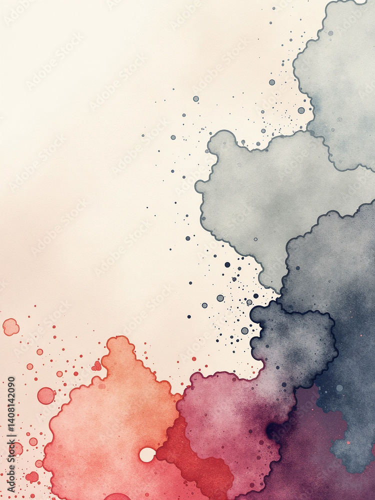 Poster abstract watercolor background with grunge texture and liquid effect created by drawing and painting